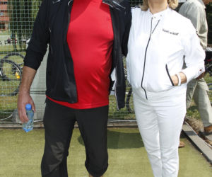 Karol Strasburger ćwiczy