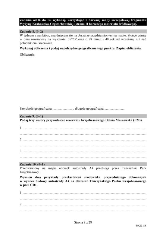 Matura 2018 - Geografia poziom rozszerzony. Arkusze egzaminacyjne