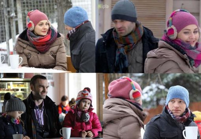 PRZYJACIÓŁKI 2 sezon. Inga (Małgorzata Socha), Rafał (Michał Rolnicki), Piotr (Mariusz Zaniewski), Ola (Dominika Janik), Hania (Pola Figurska)