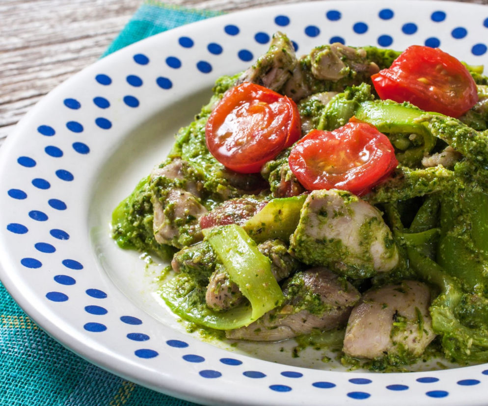 Tagliatelle z kurczakiem chimmichuri