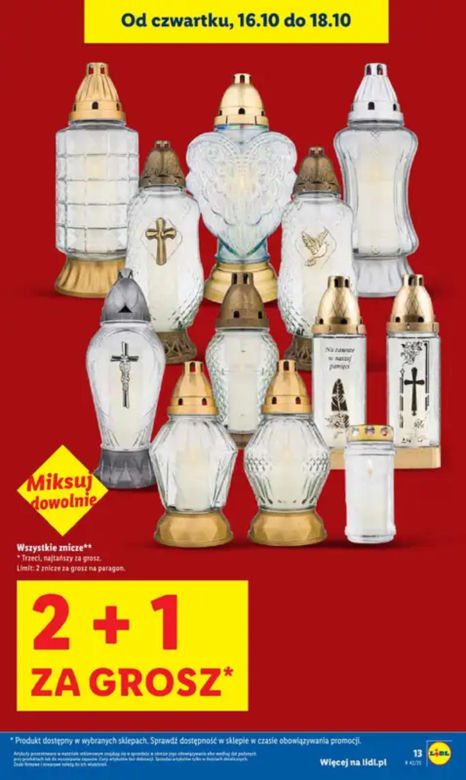 Promocja na znicze - Lidl