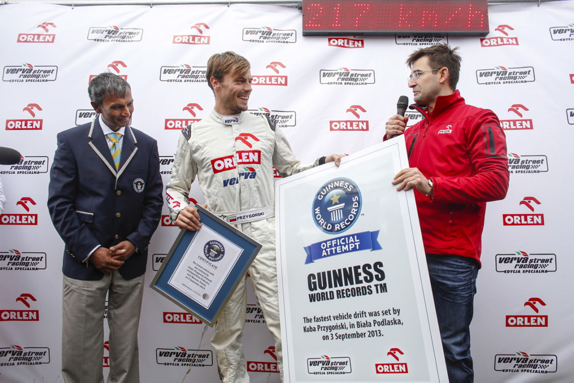 Jakub Przygoński rekord Guinessa drift