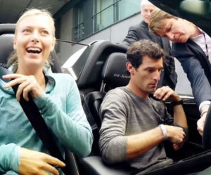 Maria Szarapowa i Mark Webber w Porsche 918 Spyder