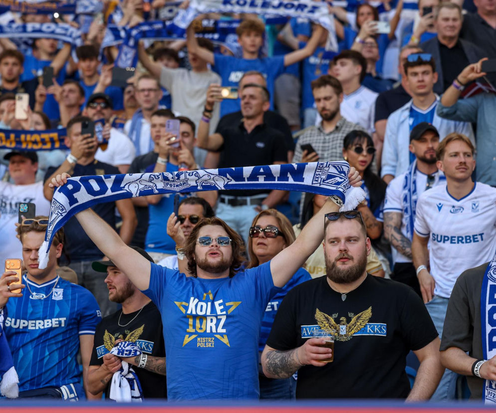 Kibice na meczu Lech Poznań - Wisła Płock