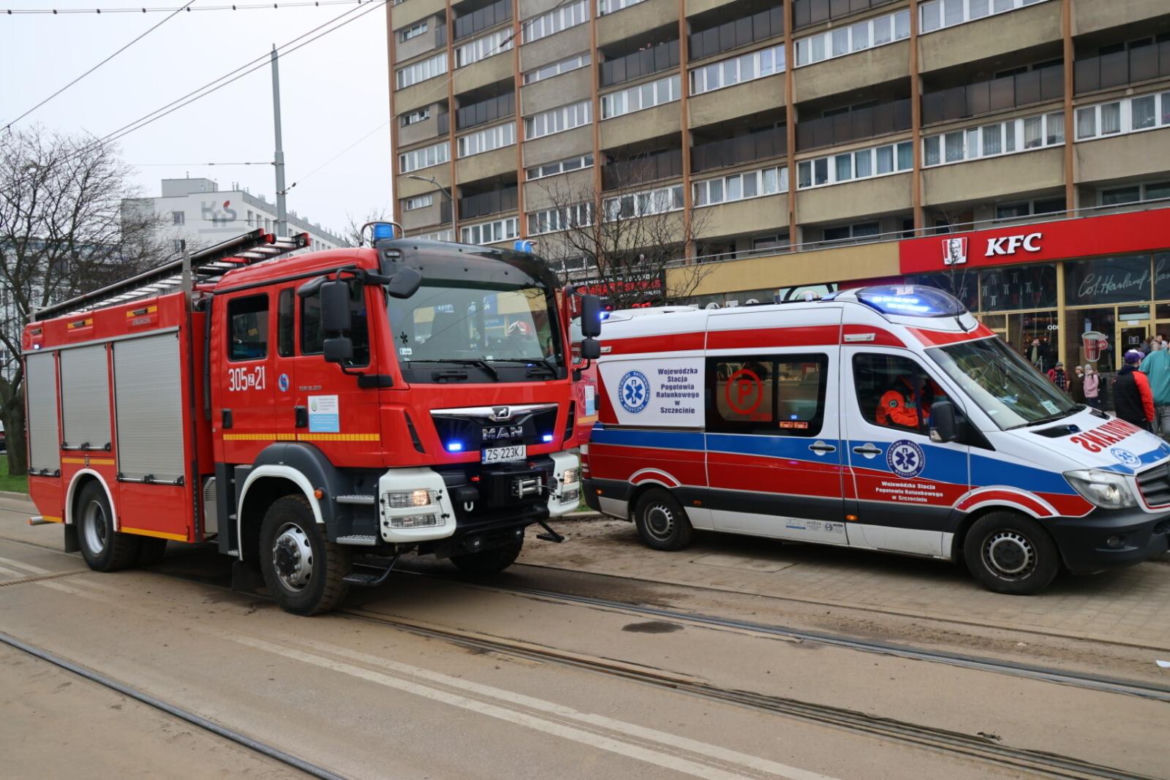 Wypadek na placu Rodła w Szczecinie