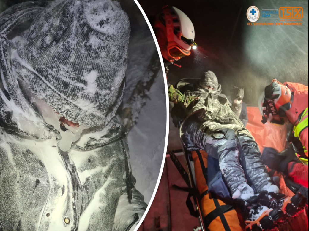 Twarz pokryta lodem, temperatura ciała zaledwie 32 stopnie! Turyście groziło zamarznięcie
