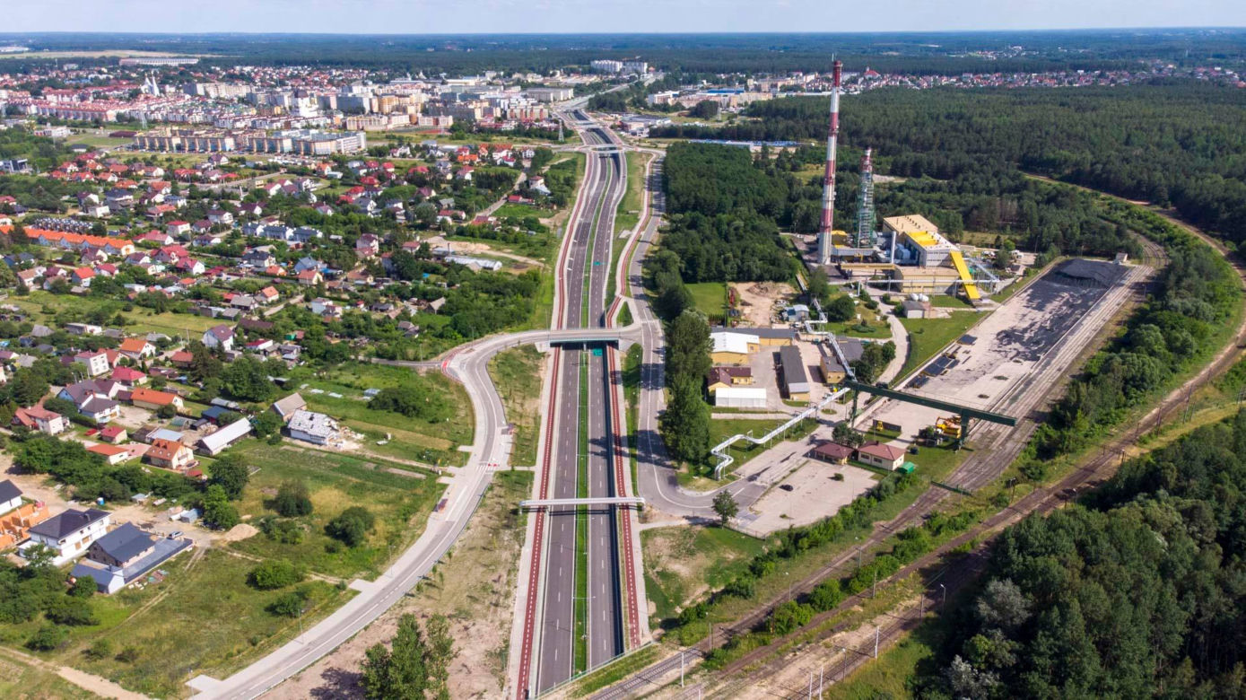 Trasa niepodległości z lotu ptaka. To największa drogowa inwestycja w Białymstoku