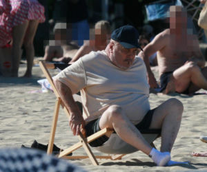 Marian Lichtman na plaży