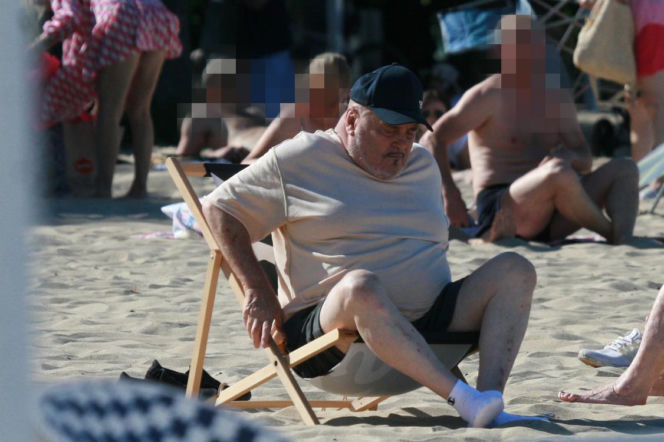 Marian Lichtman na plaży
