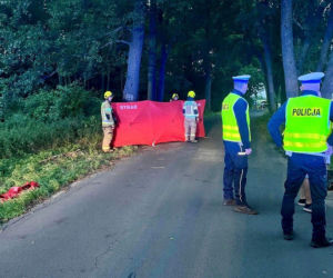 16-latek roztrzaskał się motocyklem na drzewie. Czerwony parawan w miejscu wypadku łamie serce