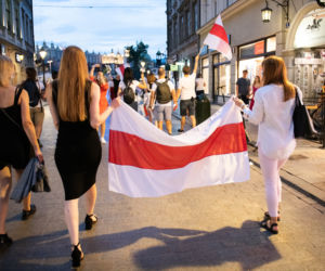 Marsz solidarności z Białorusinami w Krakowie
