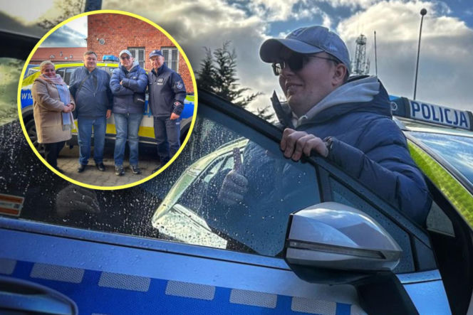 Kuba Znojek odwiedził szczecińskich policjantów