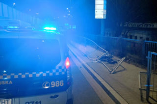 Nocny wypadek na Moście Gdańskim w Warszawie