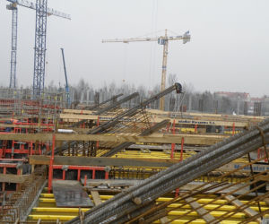Budowa wrocławskiego stadionu (połowa grudnia 2009 roku)