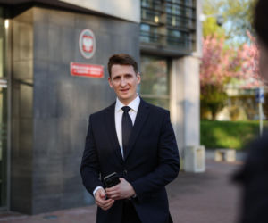 Konferencja prasowa prokuratury ws. wypadku, w którym dzień wcześniej zginął poseł Lewicy Łukasz Litewka