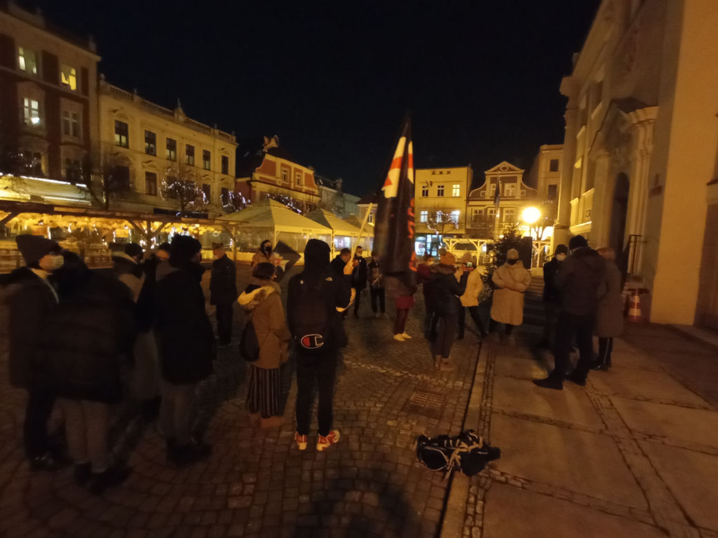 Strajk kobiet na rynku w Lesznie 