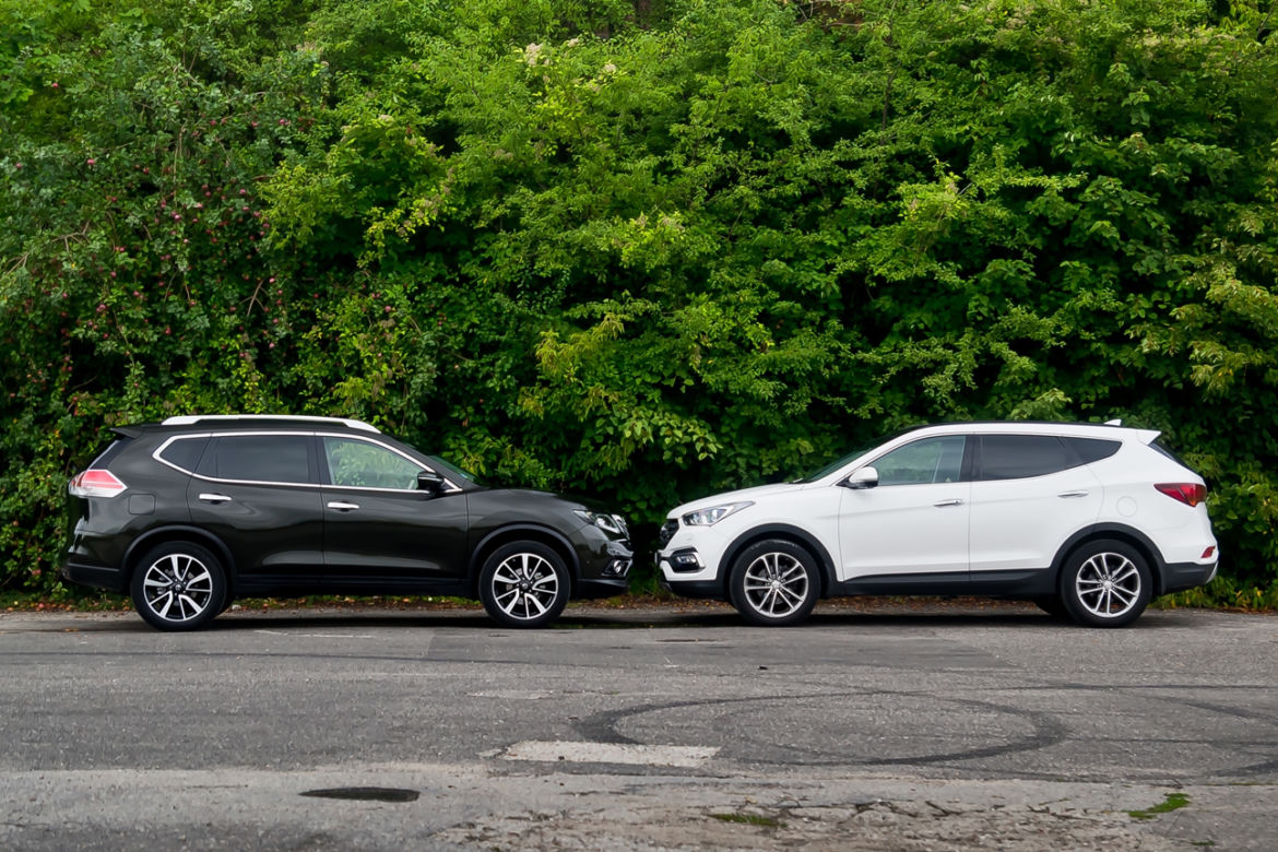 Nissan X-Trail 1.6 dCi AWD Tekna vs. Hyundai Santa Fe 2.2 CRDi AWD Platinum