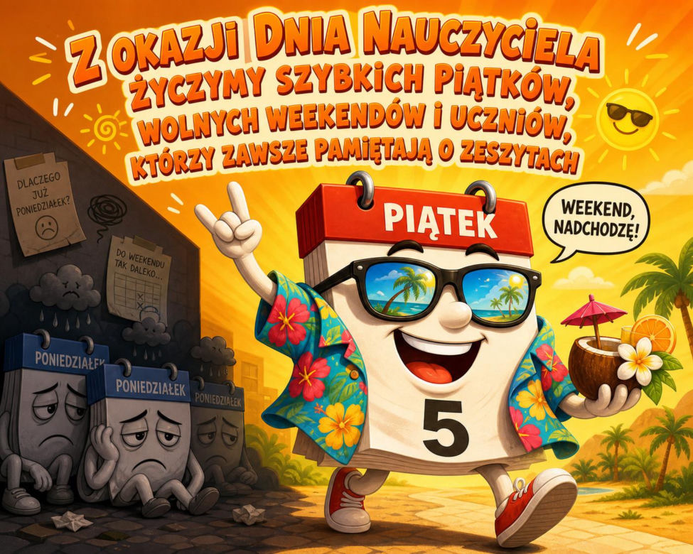 Zabawna kartka z okazji Dnia Nauczyciela