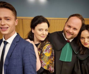 Barwy szczęścia po wakacjach 2021. Józek (Patryk Pniewski), Urszula (Bożena Stachura), Klemens (Sebastian Perdek), Natalia (Maria Dejmek)