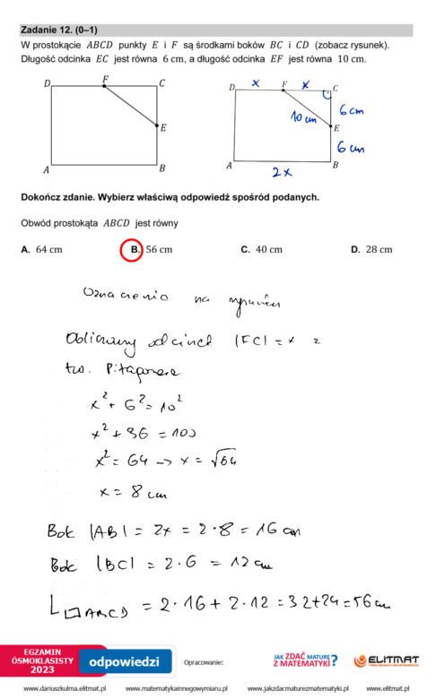 Egzamin ósmoklasisty 2023: matematyka. Zadania, arkusze CKE i odpowiedzi z matematyki [24.05.2023]
