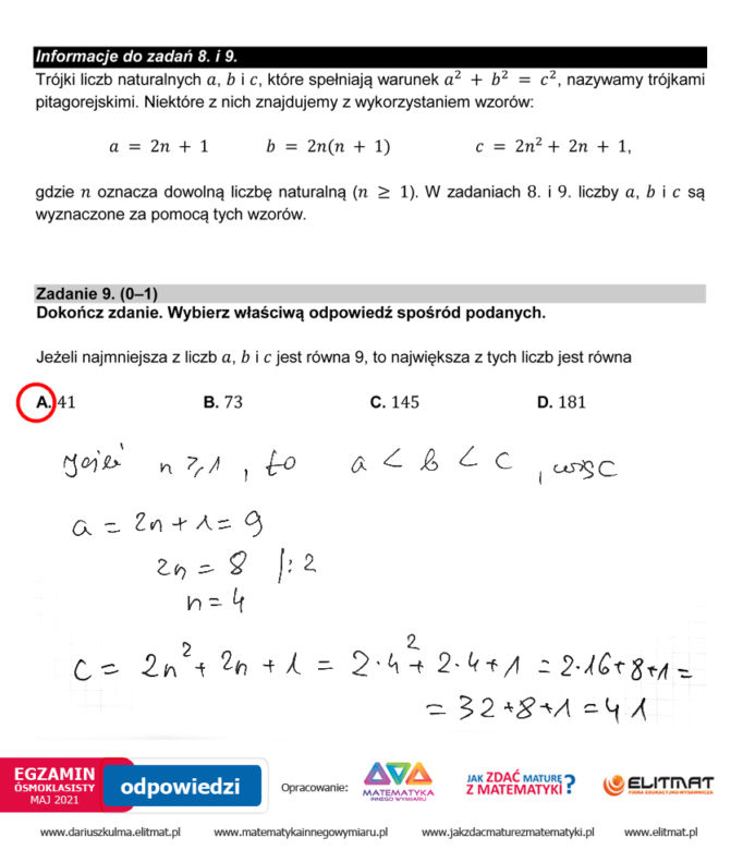 Egzamin ósmoklasisty 2021 matematyka