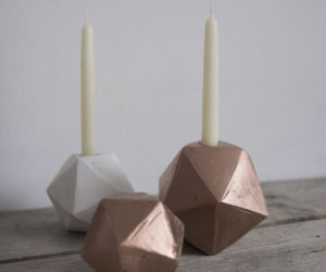 Miedziany świecznik w kształcie diamentu DIY