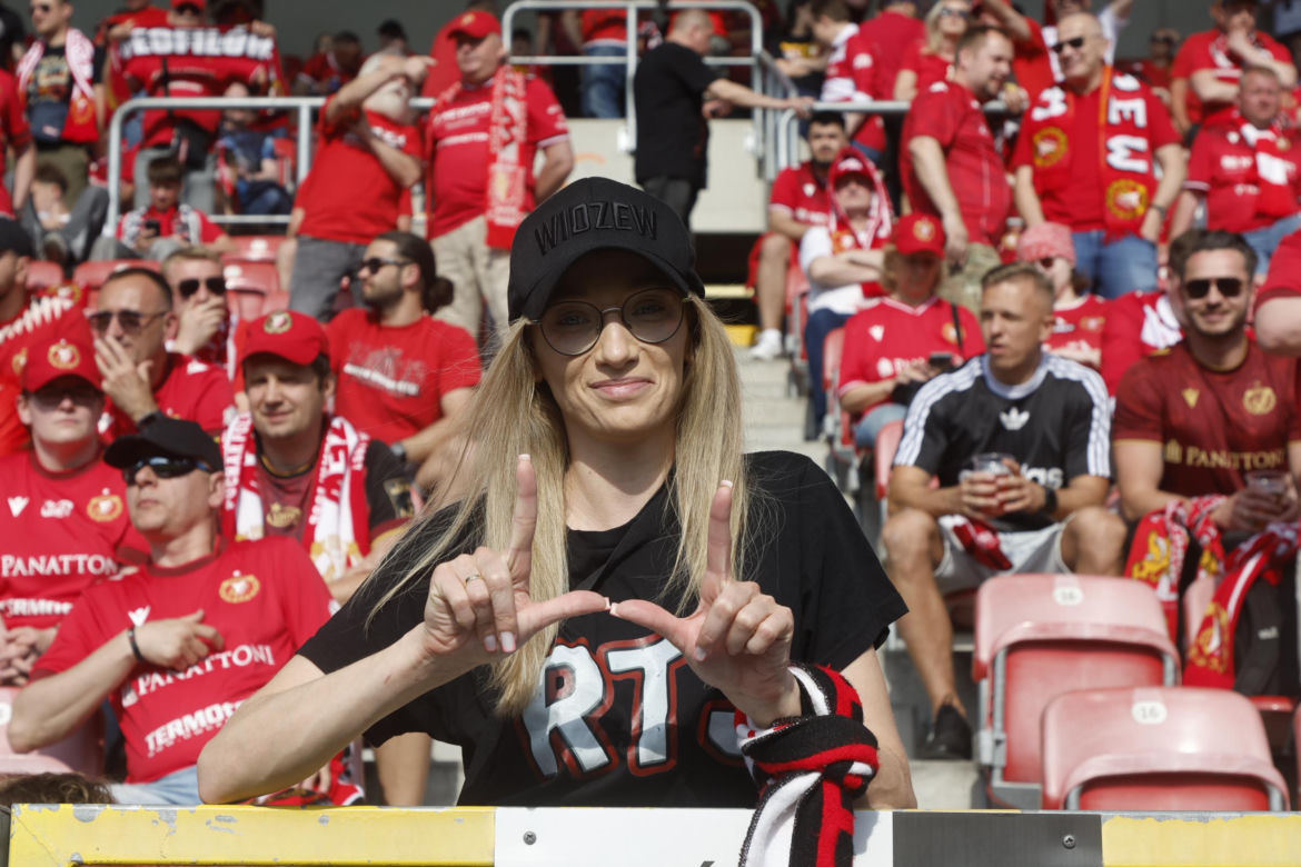 Kibice na meczu Widzew Łódź - Piast Gliwice