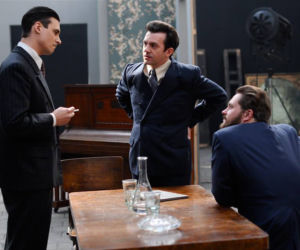 Bodo odc. 9. Eugeniusz Bodo (Tomasz Schuchardt), Adam Brodzisz (Mateusz Damięcki), Michał Waszyński (Piotr Głowacki)