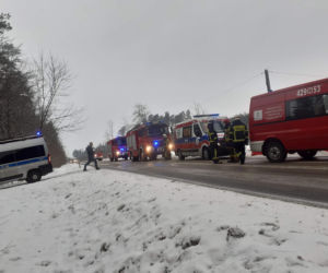 Śmiertelny wypadek w Lidzbarku. Bus uderzył w drzewo. Nie żyje młoda kobieta