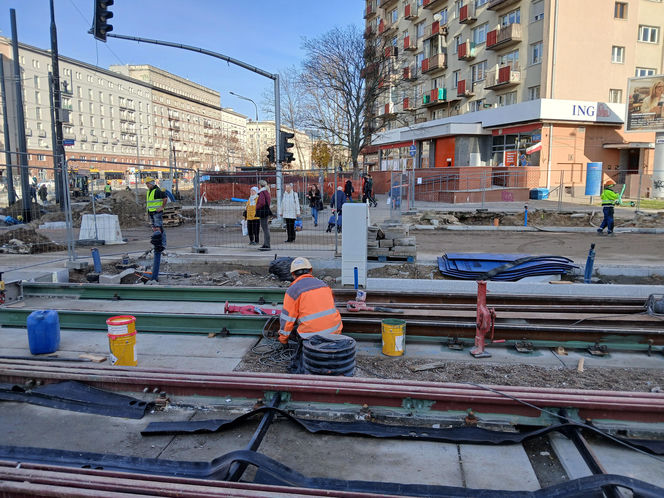 Budowa tramwaju do Dworca Zachodniego w listopadzie 2025 r.