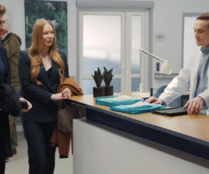 M jak miłość. Marcin (Mikołaj Roznerski), Elżbieta Domańska (Katarzyna Dąbrowska), Olek (Maurycy Popiel)