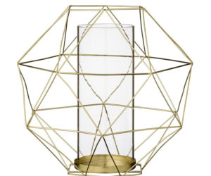 Lampion metalowy geometryczny złoty