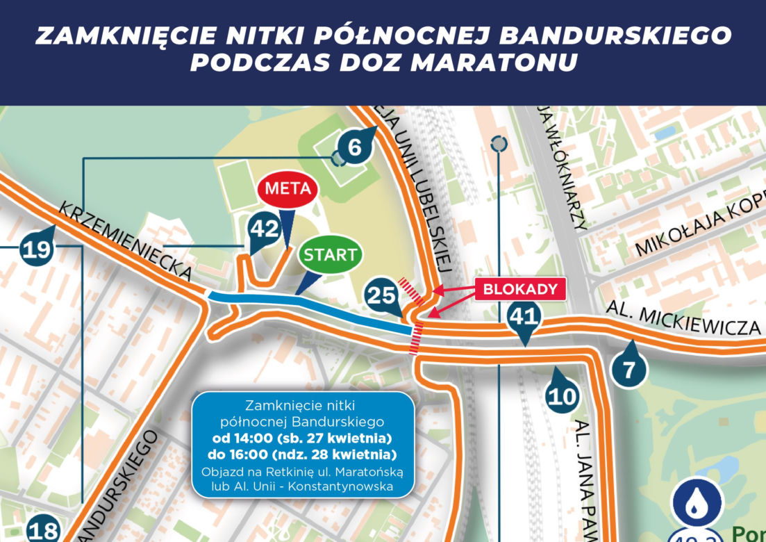 DOZ Maraton Łódź 2024 - utrudnienia w ruchu