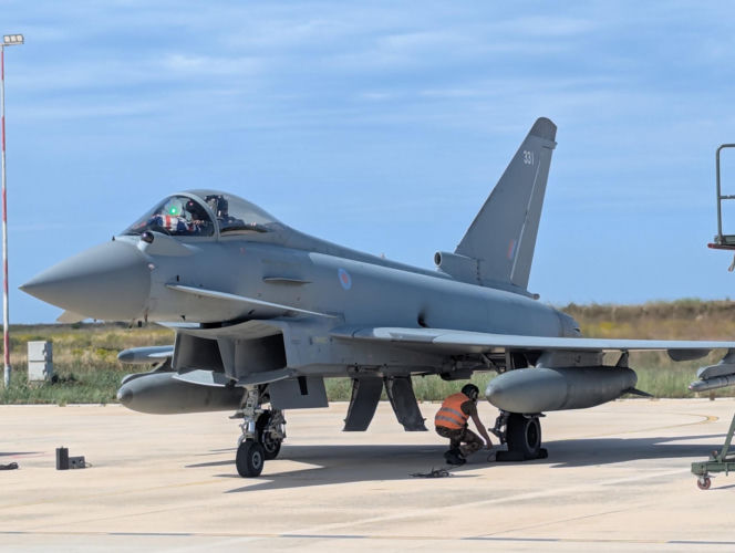 Myśliwiec Eurofighter Typhoon GR4 z 12. Eskadry RAF