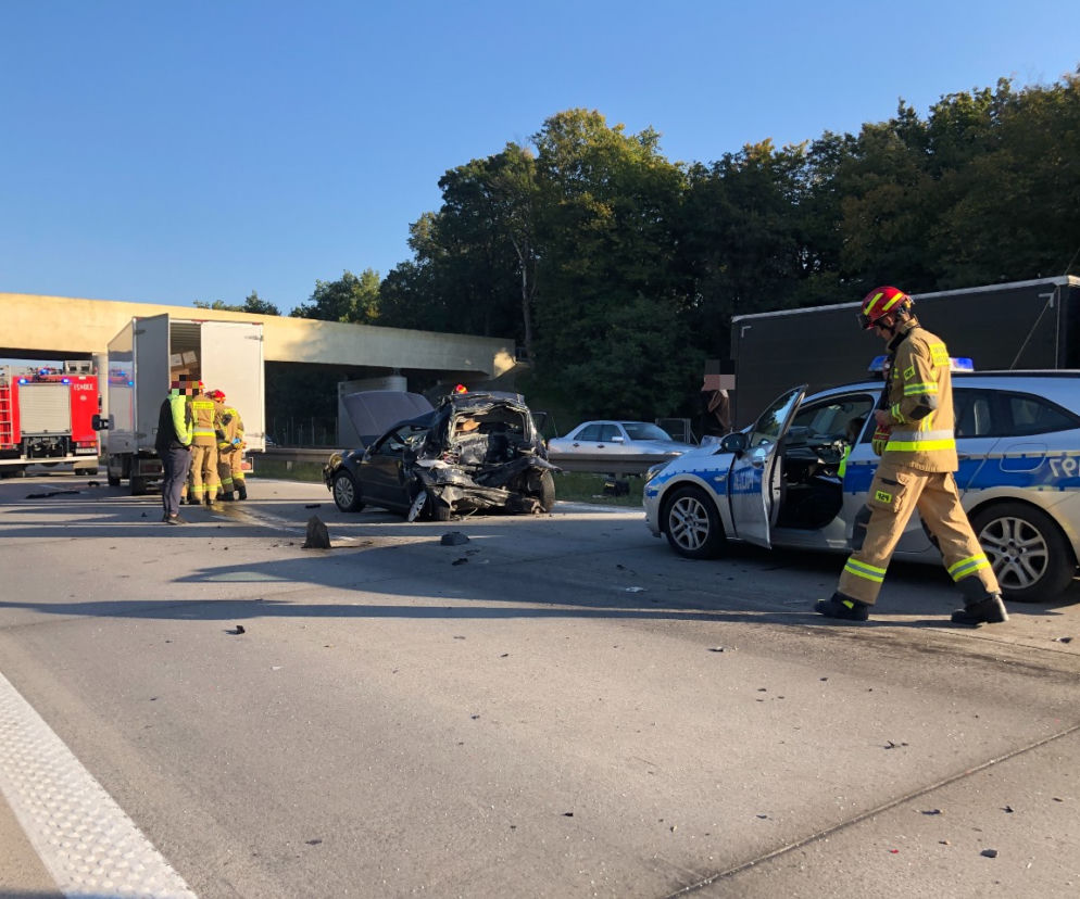 Wypadek na autostradzie A4 pod Wrocławiem 