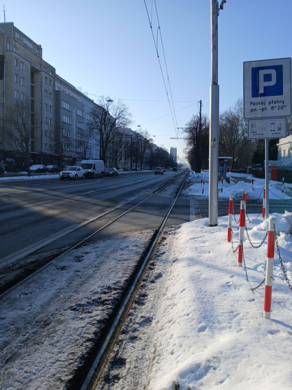 Torowisko w al. Waszyngtona w Warszawie przed remontem