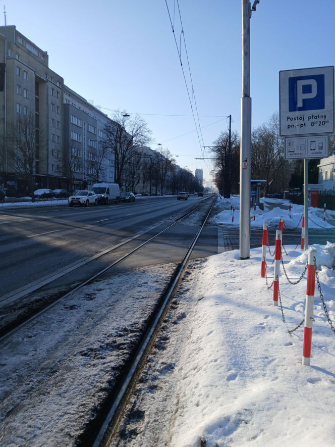 Torowisko w al. Waszyngtona w Warszawie przed remontem