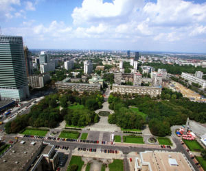 Widok na Warszawę z PKiN w 2001 r.