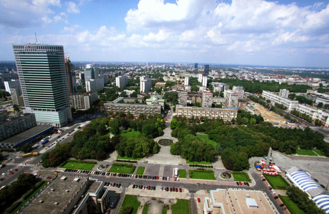 Widok na Warszawę z PKiN w 2001 r.