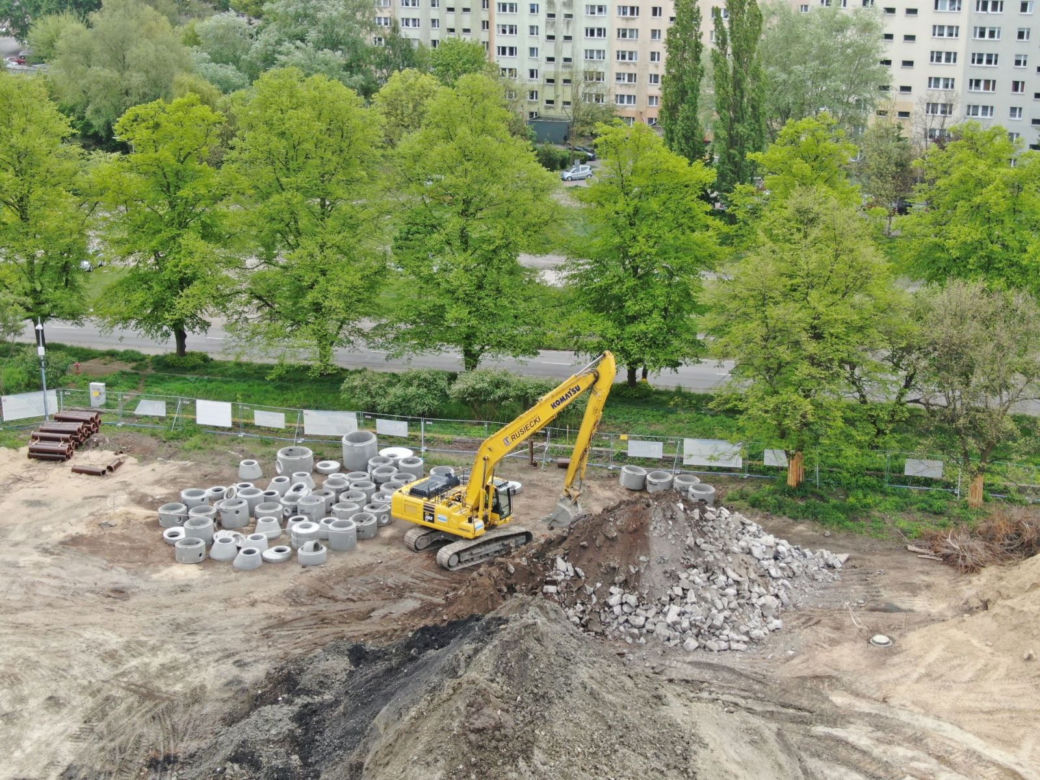 Budowa Fabryki Wody w Szczecinie - maj 2020