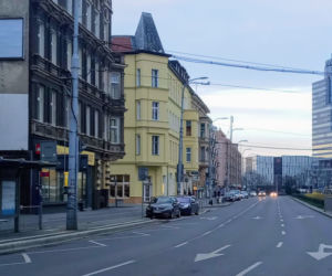 Puste ulice w Szczecinie