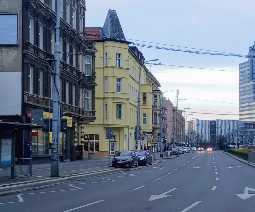 Puste ulice w Szczecinie
