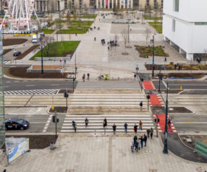 Nowe Centrum Warszawy zimą