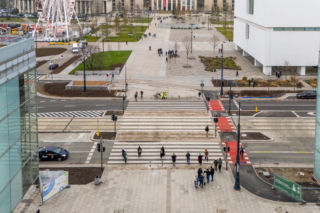 Nowe Centrum Warszawy zimą