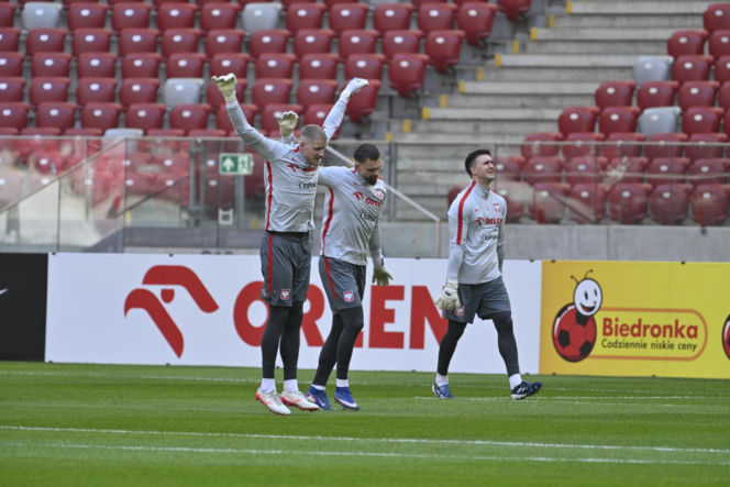 Trening reprezentacji Polski przed meczem ze Szwecją