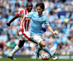 Piłkarze Manchesteru City i Manchesteru United