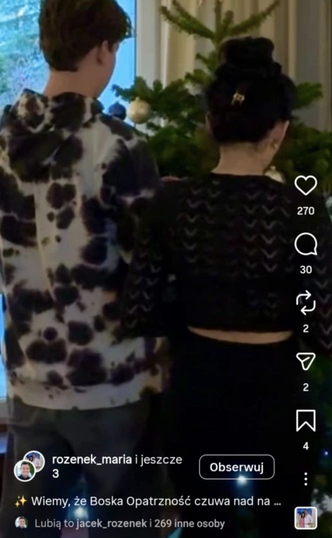 Jacek Rozenek - święta z żoną i synami