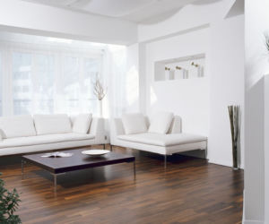 Biała sofa w salonie - nowoczesne wnętrza. Galeria
