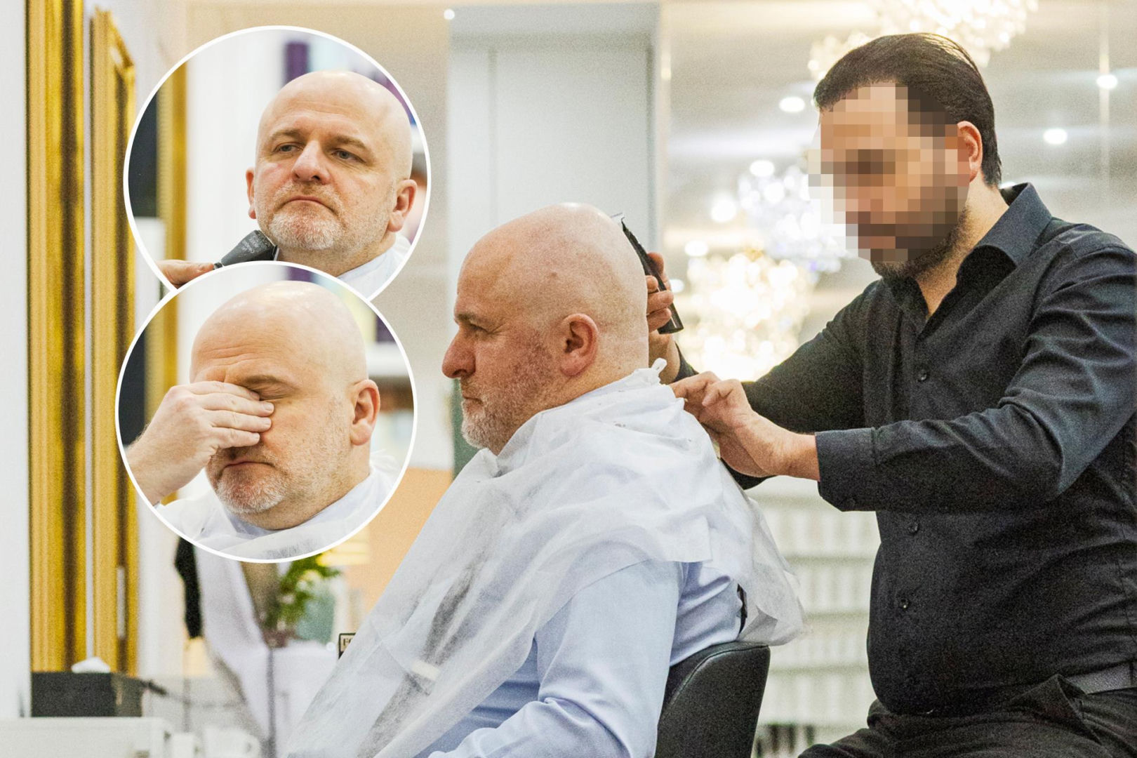 Broda, brwi i mikrodrzemka Pawła Kowala. Walczył ze snem u fryzjera