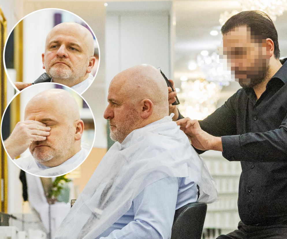 Paweł Kowal u fryzjera